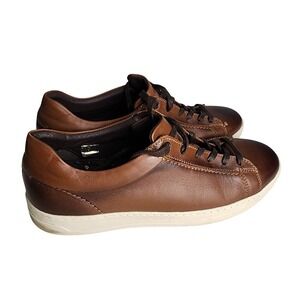 Bruno Magli Diego Brown Leather Sneakers Men's 10.5 Designer Minimalist Luxury